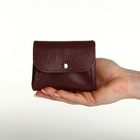 Кошелёк монетница на кнопке TEXTURA, цвет бордовый - Фото 8