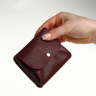 Кошелёк монетница на кнопке TEXTURA, цвет бордовый - Фото 9