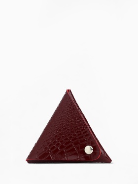 Монетница на кнопке TEXTURA, цвет бордовый