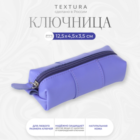 Ключница карманная на молнии TEXTURA, длина 12,5 см, кольцо, цвет лиловый 10555276