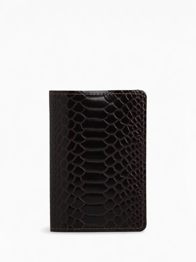 Обложка для паспорта, натуральная кожа, TEXTURA, коричневая