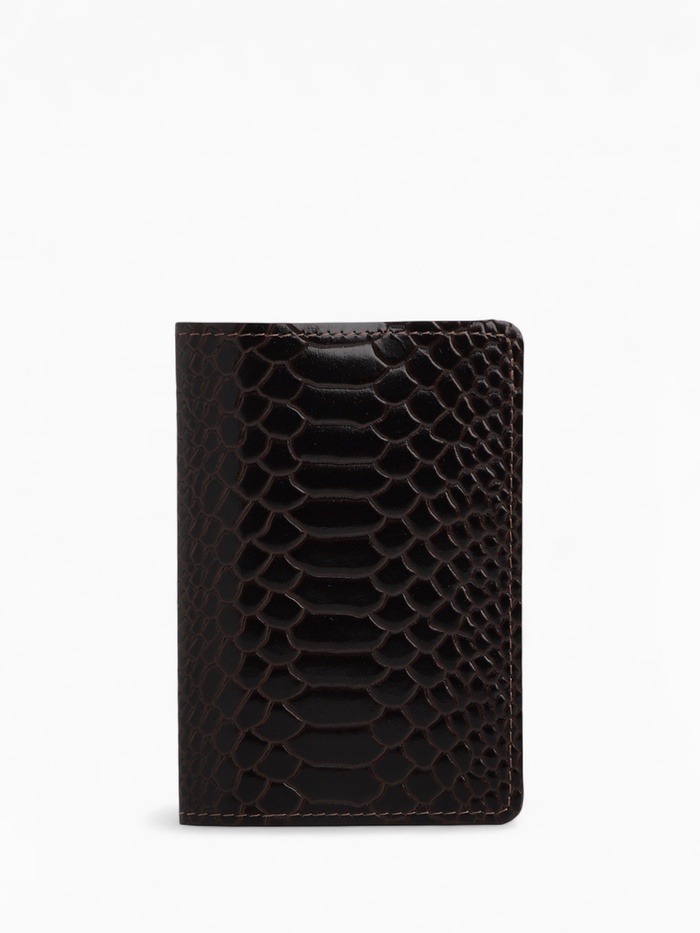 Обложка для паспорта, натуральная кожа, TEXTURA, коричневая - Фото 1