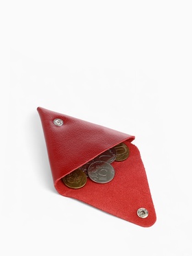 Монетница на кнопке TEXTURA, красная