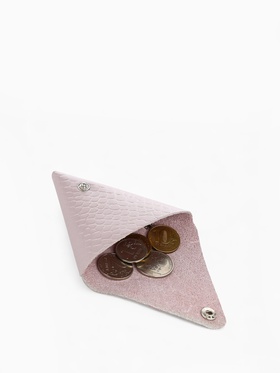 Монетница на кнопке TEXTURA, сиреневая