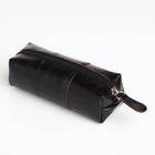 Ключница карманная на молнии, TEXTURA, длина 12,5 см, кольцо, цвет чёрный - фото 321791697