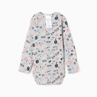 Боди детское с длинным рукавом, цвет сверый меланж, рост 68 см (3-6 мес) 10616823