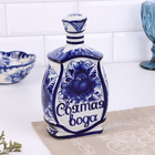 Штоф гжель «Святая вода», бело-синий, керамика, - Фото 1