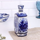 Штоф гжель «Святая вода», бело-синий, керамика, - Фото 3