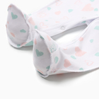 Комбинезон детский с закрытыми ножками, цвет белый, рост 62 см (1-3 мес) - фото 24690814