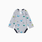 Боди детское с длинным рукавом, цвет синий/полоска, рост 68 см (3-6 мес) - фото 24681606