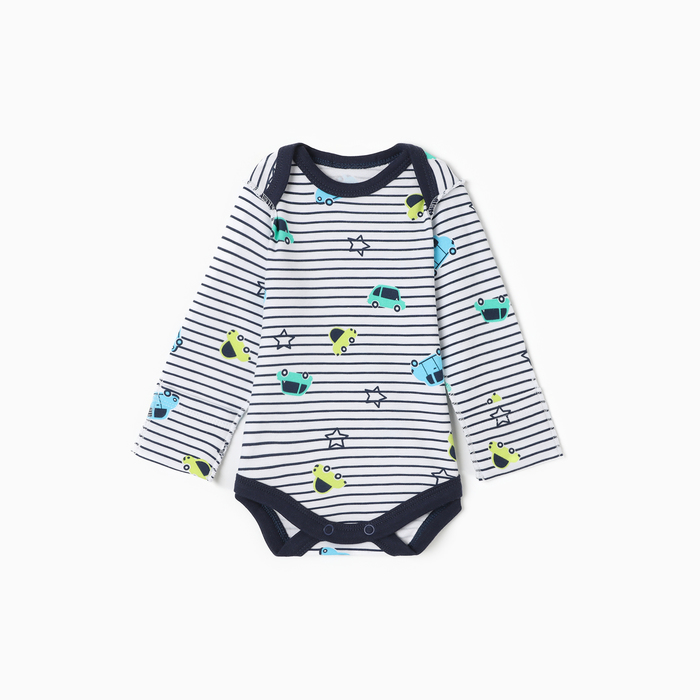 

Боди детское с длинным рукавом, цвет синий/полоска, рост 74 см (6-9 мес)