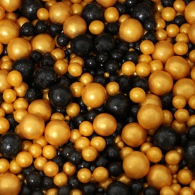 Драже зерновое в цветной кондитерской глазури (Жемчуг золото,черный) 1.5 кг