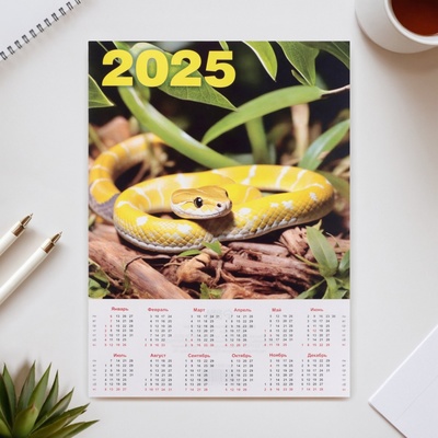 Календарь листовой А4 "Символ года - 8" 2025 год, 21 х 30 см
