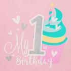 Боди Крошка Я "Happy Birthday", розовый, р.28, рост 86-92 см - фото 24657770