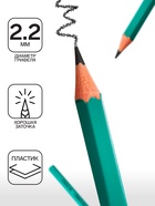 Карандаш чернографитный Calligrata, HB, шестигранный, пластиковый, зелёный корпус - Фото 2