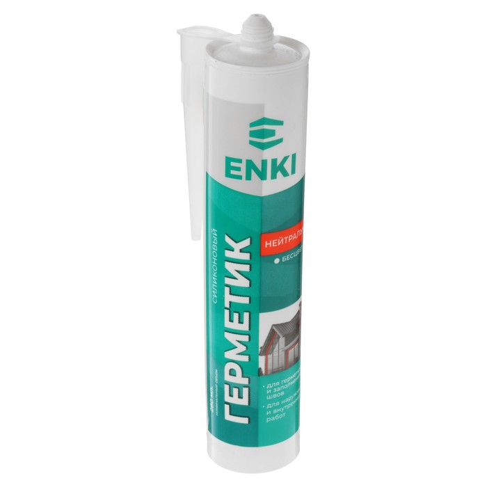 Герметик Enki, силиконовый, нейтральный, бесцветный, 280 мл