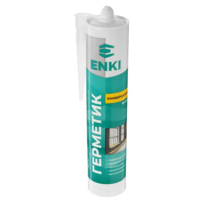 Герметик Enki, силиконовый, универсальный, белый, 280 мл
