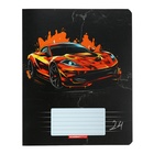 Тетрадь 24 листа в линейку "Машины на черном", обложка мелованный картон, ВД-лак, блок 60 г/м2, 5 видов, МИКС (комплект 20 шт) - фото 25285068