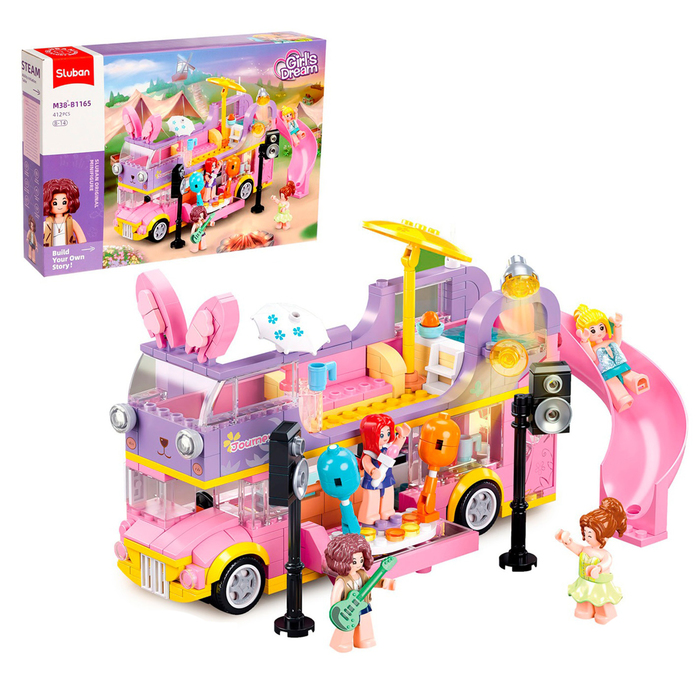 Конструктор Розовая мечта «Мультимедийный автобус», 412 деталей, уценка - Фото 1