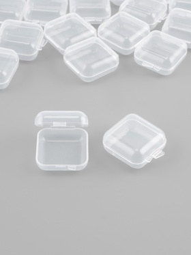 Коробочка для хранения мелочей, 3.5?3.5?1.8 см, цвет прозрачный, цена за 1 штуку (комплект 30 шт)