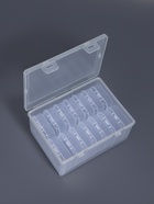 Органайзер для хранения мелочей, 14 баночек, 15.7×11.7×7.2 см, прозрачный - Фото 4