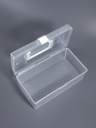 Бокс для хранения мелочей, с ручкой, 23×13×9.5 см, прозрачный/белый - Фото 5