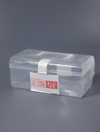 Бокс для хранения мелочей, с ручкой, 23×13×9.5 см, прозрачный/белый - Фото 6