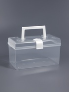 Бокс для хранения мелочей, с ручкой, 19.5×12×11 см, прозрачный - Фото 2