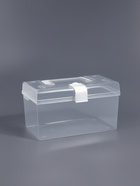 Бокс для хранения мелочей, с ручкой, 19.5×12×11 см, прозрачный - Фото 3