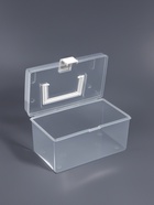 Бокс для хранения мелочей, с ручкой, 19.5×12×11 см, прозрачный - Фото 4