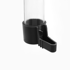 Поилка для птиц, 100 мл, прозр. колба,  для вертикальных и горизонтальных прутьев, серая - фото 24667616