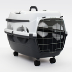 Переноска для животных на колёсах, до 15 кг  "Пижон" 58 х 41 х 36см, бело-серая 1023514 - фото 24667639