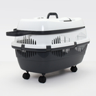 Переноска для животных на колёсах, до 15 кг  "Пижон" 58 х 41 х 36см, бело-серая 1023514 - фото 24667641