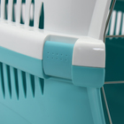 Переноска для животных, до 15 кг  "Пижон" 58 х 41 х 36см, нап.ремень, бело-бирюзовая - фото 24667657