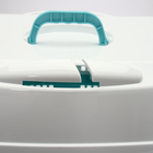 Переноска для животных, до 15 кг  "Пижон" 58 х 41 х 36см, нап.ремень, бело-бирюзовая - фото 24667658