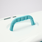 Переноска для животных, до 15 кг  "Пижон" 58 х 41 х 36см, нап.ремень, бело-бирюзовая - фото 24667660