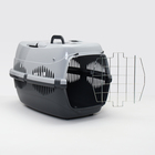 Переноска для животных, до 15 кг "Пижон" 58 х 41 х 39см, металлическая дверь, серая - фото 24667667