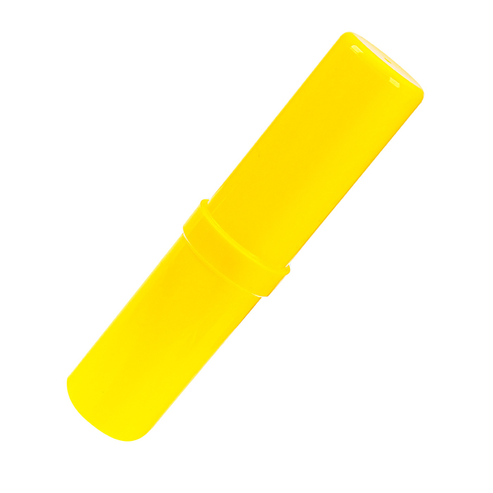 Пенал-тубус (40 х 215 мм) Calligrata, пластиковый, желтый - Фото 1