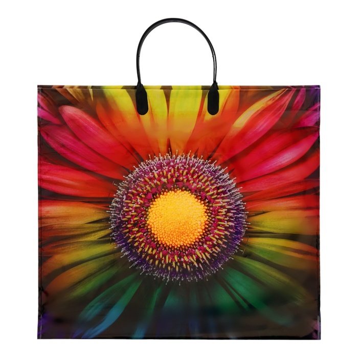 Пакет «Цветок», полиэтиленовый с пластиковой ручкой, 38×34 см, 90 мкм - Фото 1