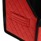 Органайзер кофр в багажник автомобиля Cartage саквояж, экокожа стеганая, 30х30х30 см, красный - Фото 5