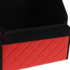 Органайзер кофр в багажник автомобиля Cartage саквояж, экокожа стеганая, 30х30х30 см, красный - Фото 7
