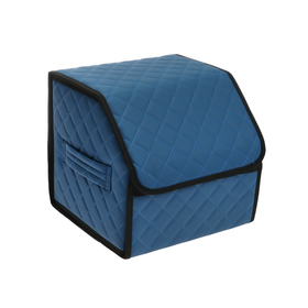 Органайзер кофр в багажник автомобиля Cartage саквояж, экокожа стеганая, 30 см, синий
