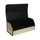 Органайзер кофр в багажник автомобиля Cartage саквояж, экокожа стеганая, 70х30х30 см, бежевый - Фото 4