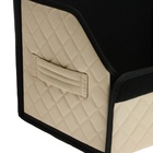 Органайзер кофр в багажник автомобиля Cartage саквояж, экокожа стеганая, 70х30х30 см, бежевый - Фото 5