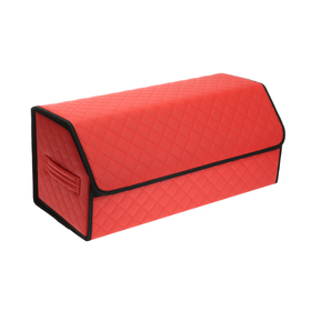 Органайзер кофр в багажник автомобиля Cartage саквояж, экокожа стеганая, 70 см, красный