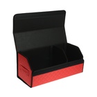 Органайзер кофр в багажник автомобиля Cartage саквояж, экокожа стеганая, 70х30х30 см, красный - Фото 4