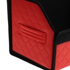 Органайзер кофр в багажник автомобиля Cartage саквояж, экокожа стеганая, 70х30х30 см, красный - Фото 5