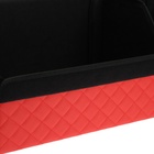 Органайзер кофр в багажник автомобиля Cartage саквояж, экокожа стеганая, 70х30х30 см, красный - Фото 7