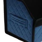 Органайзер кофр в багажник автомобиля Cartage саквояж, экокожа стеганая, 70х30х30 см, синий - Фото 5