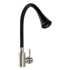 Смеситель для кухни ZEIN Z3425, силиконовый излив, картридж 35 мм, нерж. сталь, черный/сатин - Фото 5